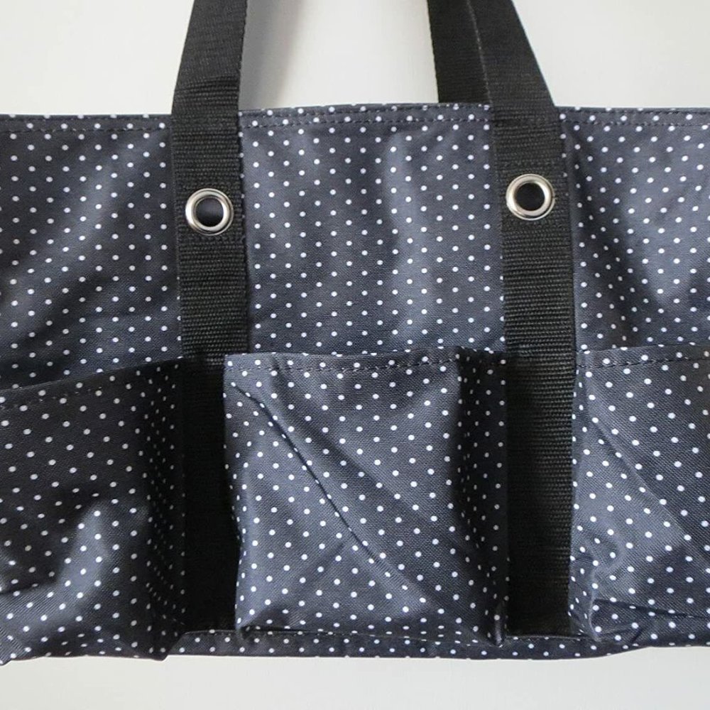 Thirty One Zip Top Organizing Utility Tote Swiss Dot - Picture 5 of 6